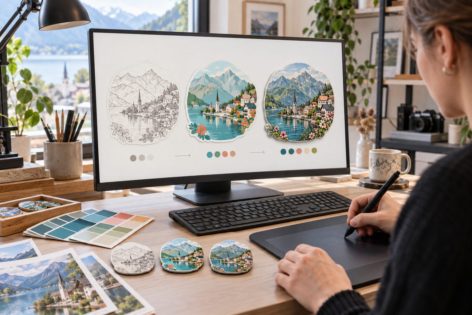 KI-Visualisierung: Designvorschau für ein Magnetmotiv entsteht