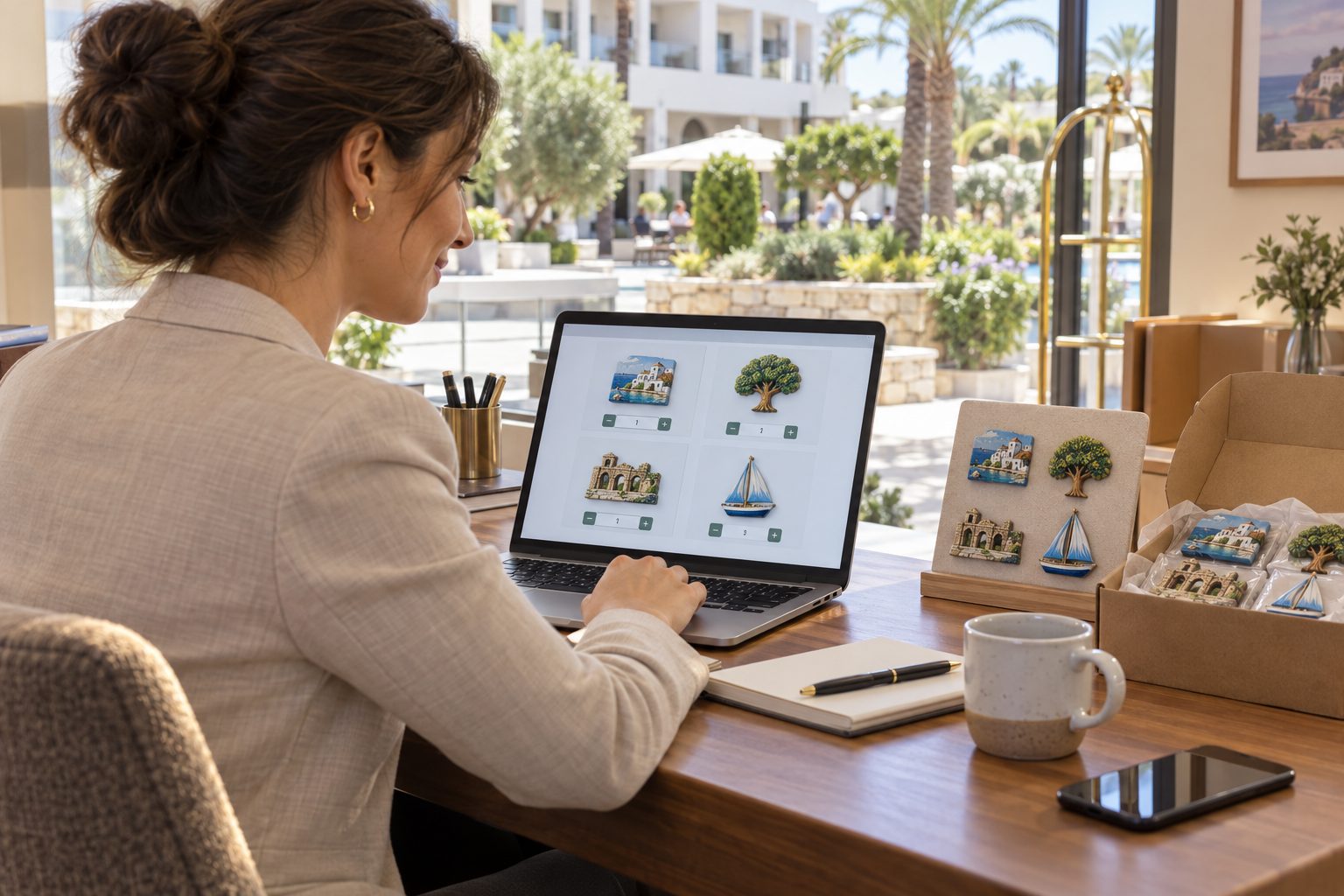 KI-Visualisierung: Online-Nachbestellung am Laptop