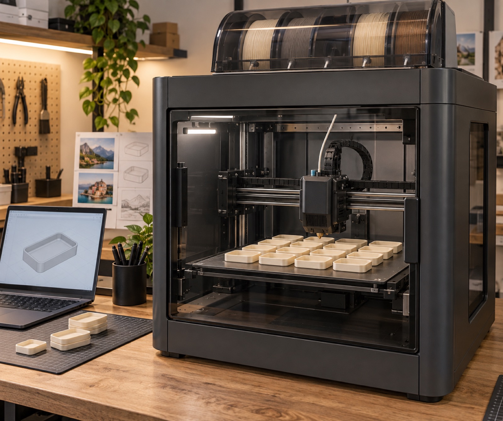 Konzeptbild: 3D-Drucker mit gedruckten Magnetkörpern